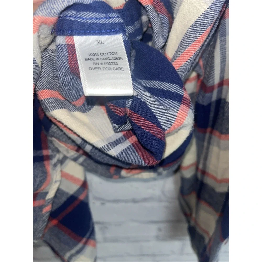 Quicksilver Men's Flannel Cotton Y2K Grunge Button Down Hooded Shirt Size XL - Picture 7 of 8